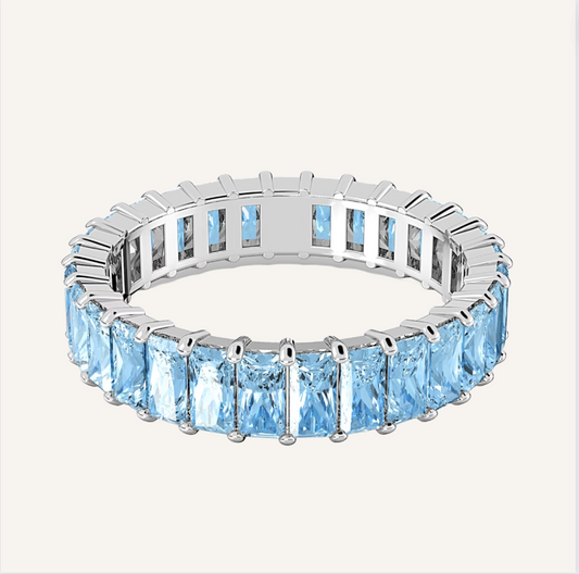 Baby Blue Baguette Ring